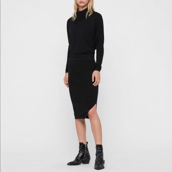 All Saints Black Button Down Turtleneck Sweater M - Picture 9 of 9